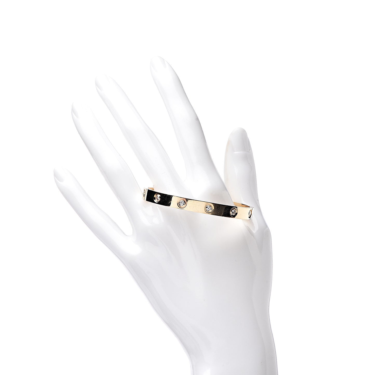 18K Yellow Gold 10 Diamond LOVE Bracelet 16