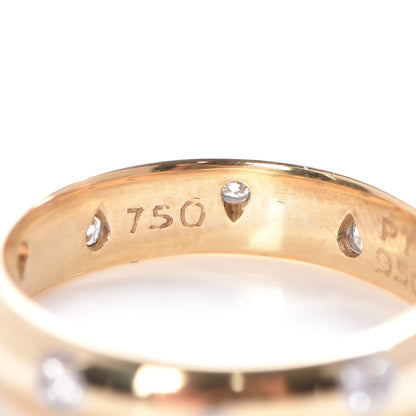 Tiffany 18K Yellow Gold Platinum Diamond Etoile Band Ring 49 5 5 of 7