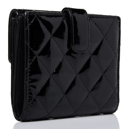 Chanel Patent Quilted Brilliant French Flap Wallet Black 3 of 17
