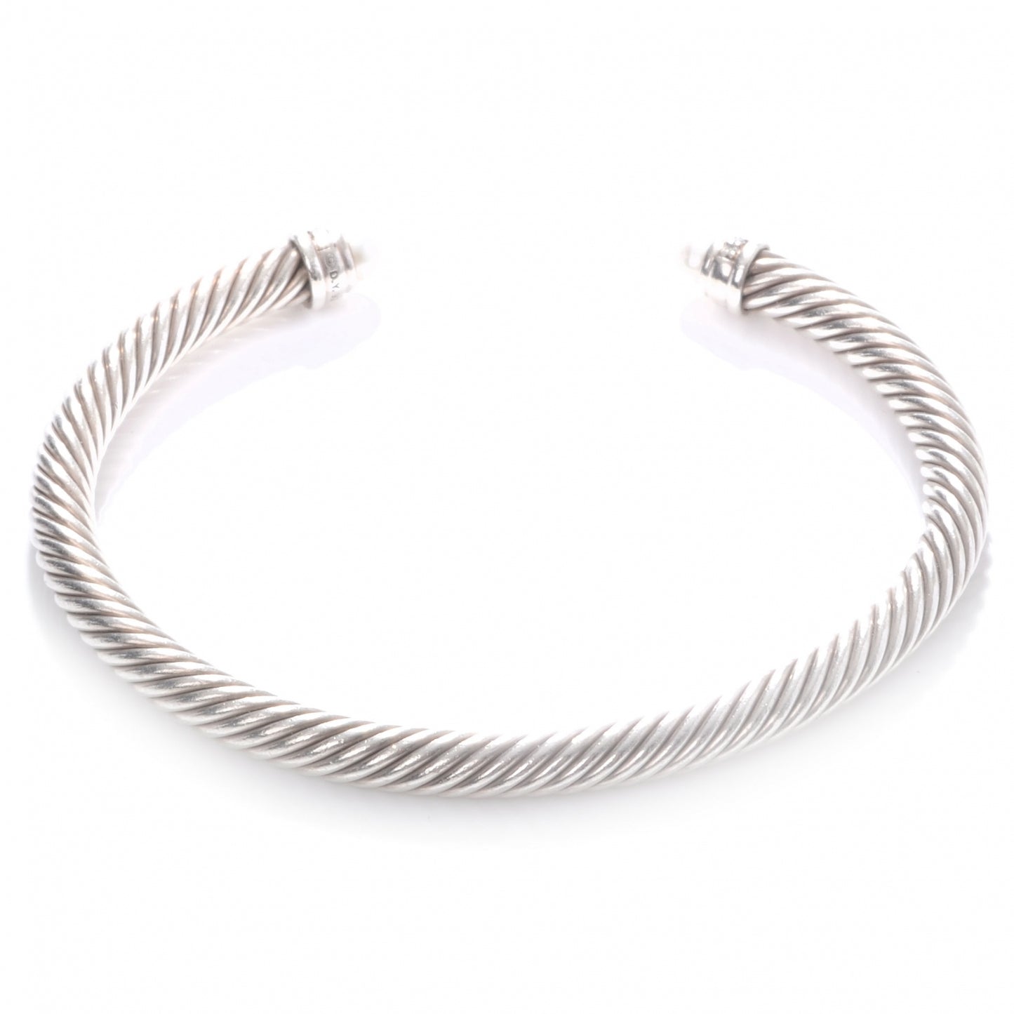 Sterling Silver Diamond Pearl 5mm Cable Classics Bracelet