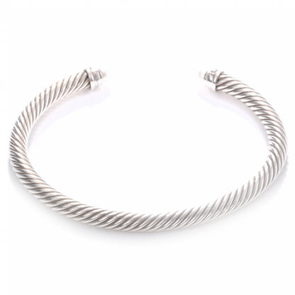 David Yurman Sterling Silver Diamond Pearl 5mm Cable Classics Bracelet 3 of 6