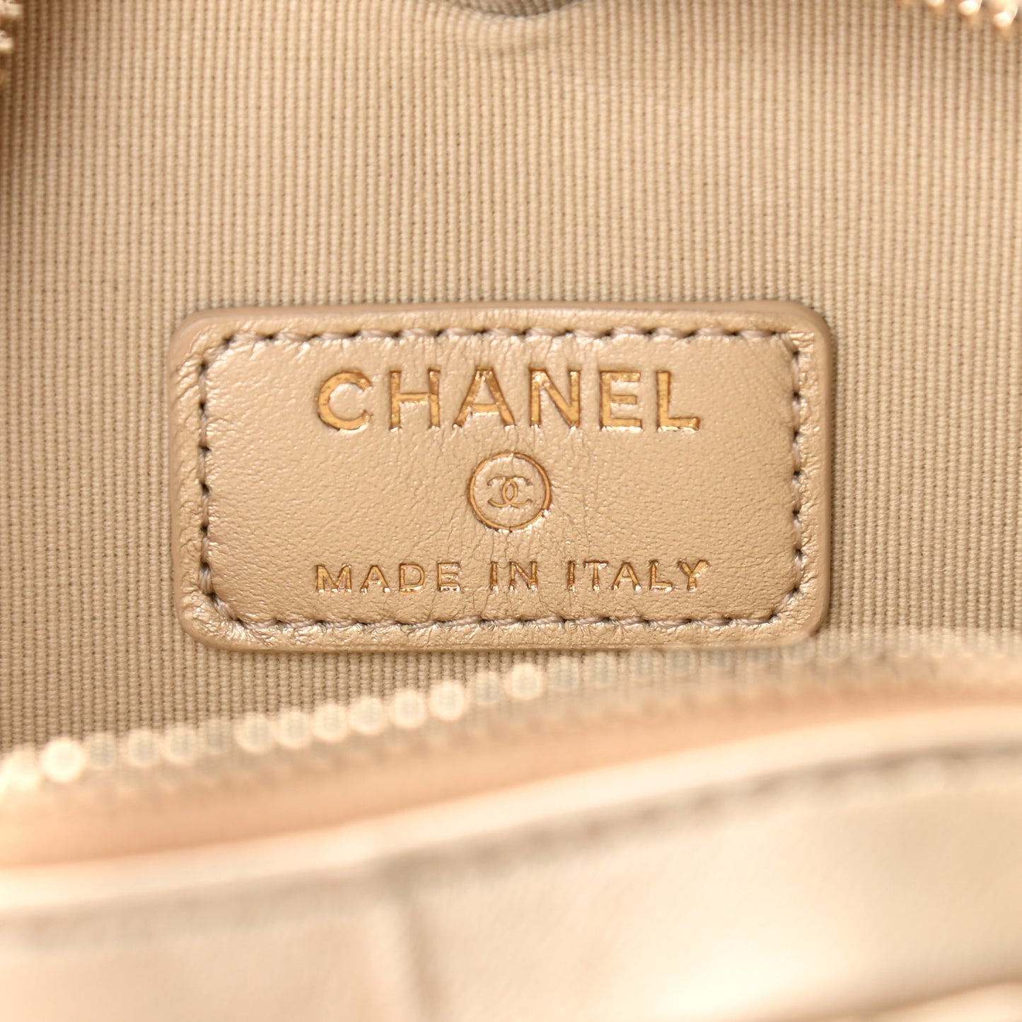 Metallic Lambskin Quilted CC In Love Heart Waist Belt Bag With Chain Gold