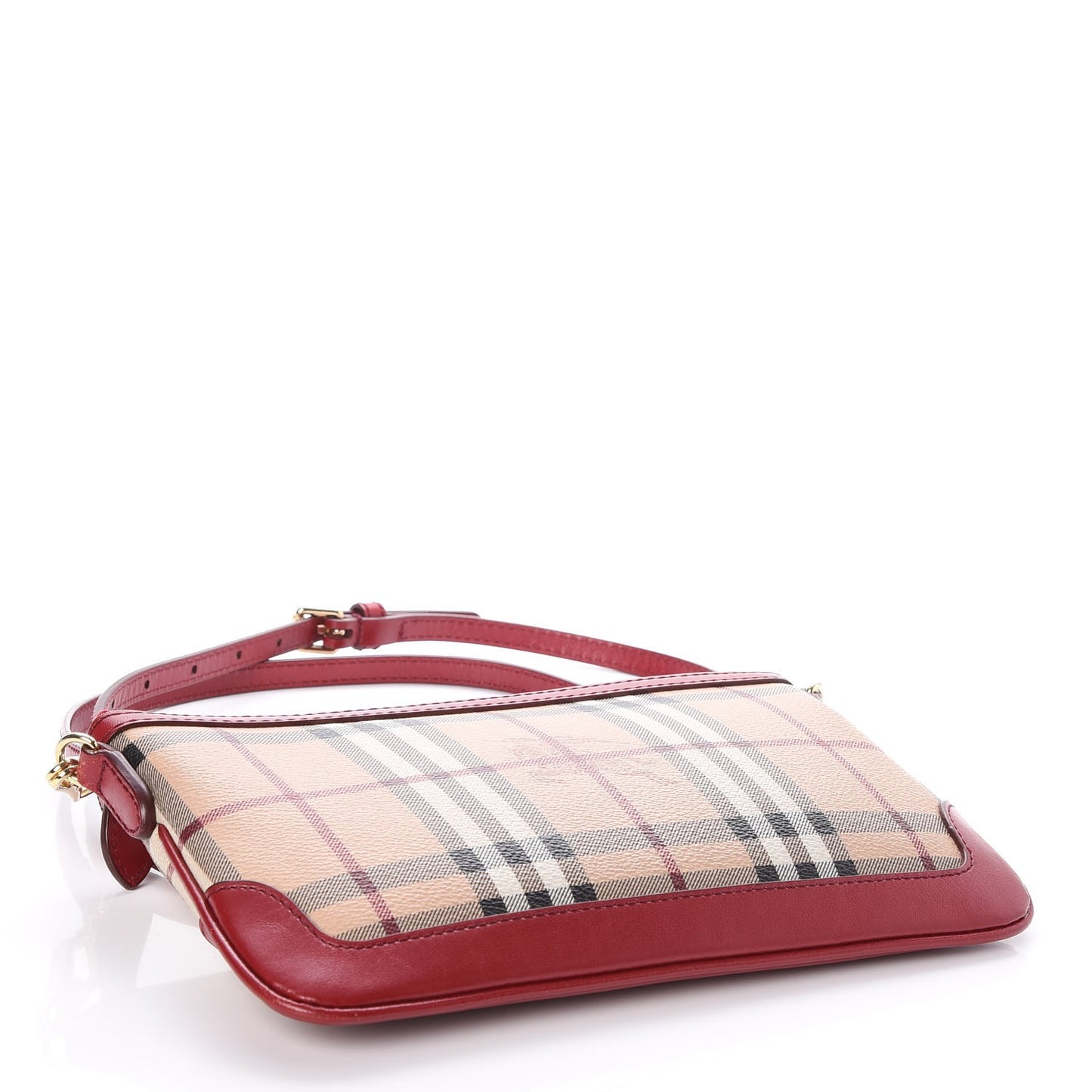 Haymarket Check Small Peyton Crossbody Clutch Bag Military Red