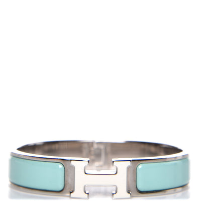 Hermes Enamel Narrow Clic Clac H Bracelet PM Lagon White 1 of 5
