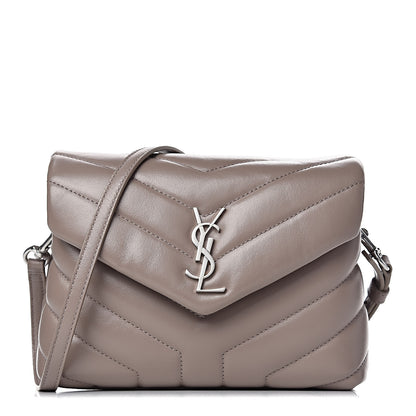 Saint Laurent Calfskin Y Quilted Monogram Toy Loulou Satchel Dusty Grey 1 of 10