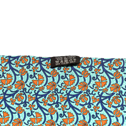 Hermes Silk Grand Manege Maxi Twilly Orange Cobalt 2 of 4