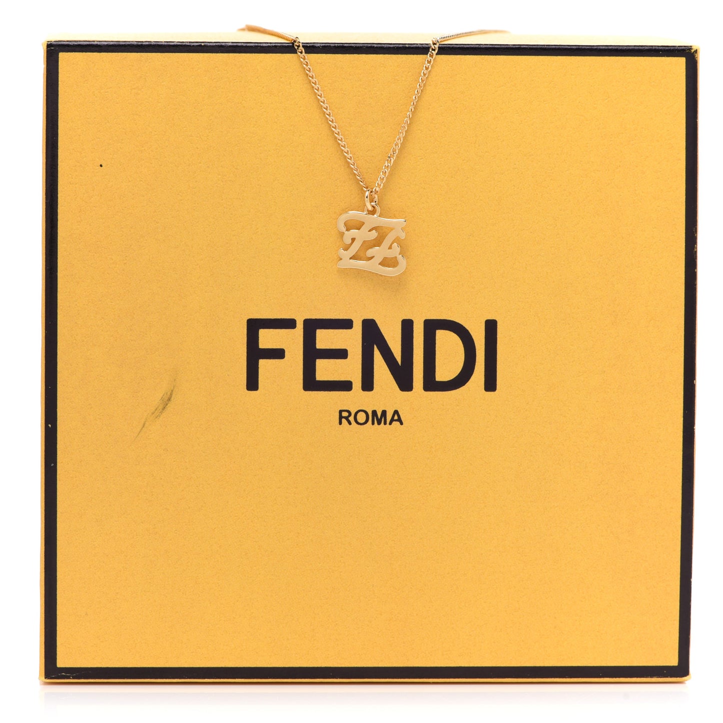 Metal Karligraphy Necklace Gold