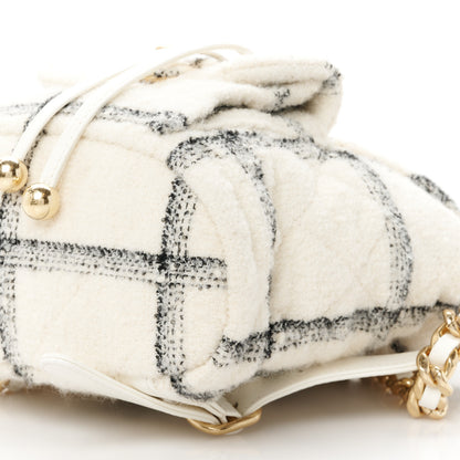 Chanel Wool Tweed Elegant Backpack Ecru Black 10 of 10