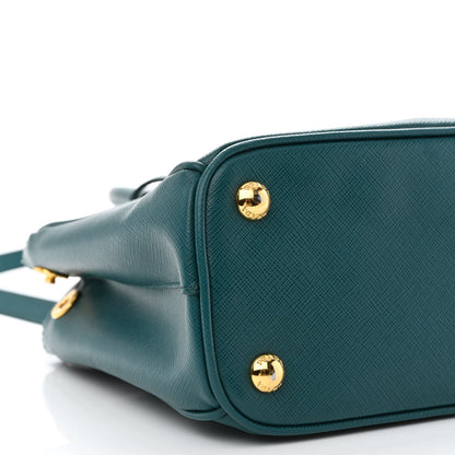 Prada Saffiano Lux Mini Double Zip Tote Ottanio 11 of 15