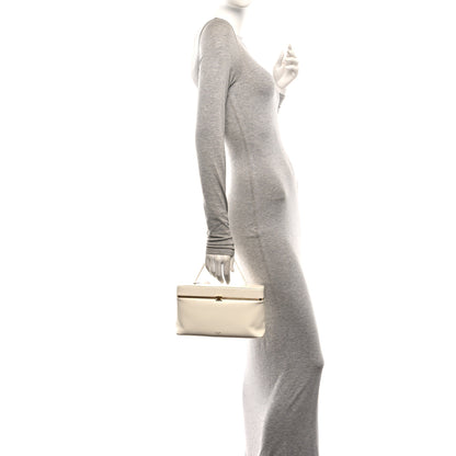 Celine Glossy Lambskin Vanity Frame Rectangle Bag  Creamy White 2 of 10