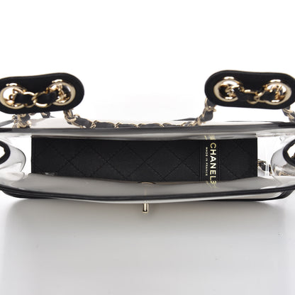 Chanel Lambskin PVC Medium Coco Sand Flap Black 5 of 10