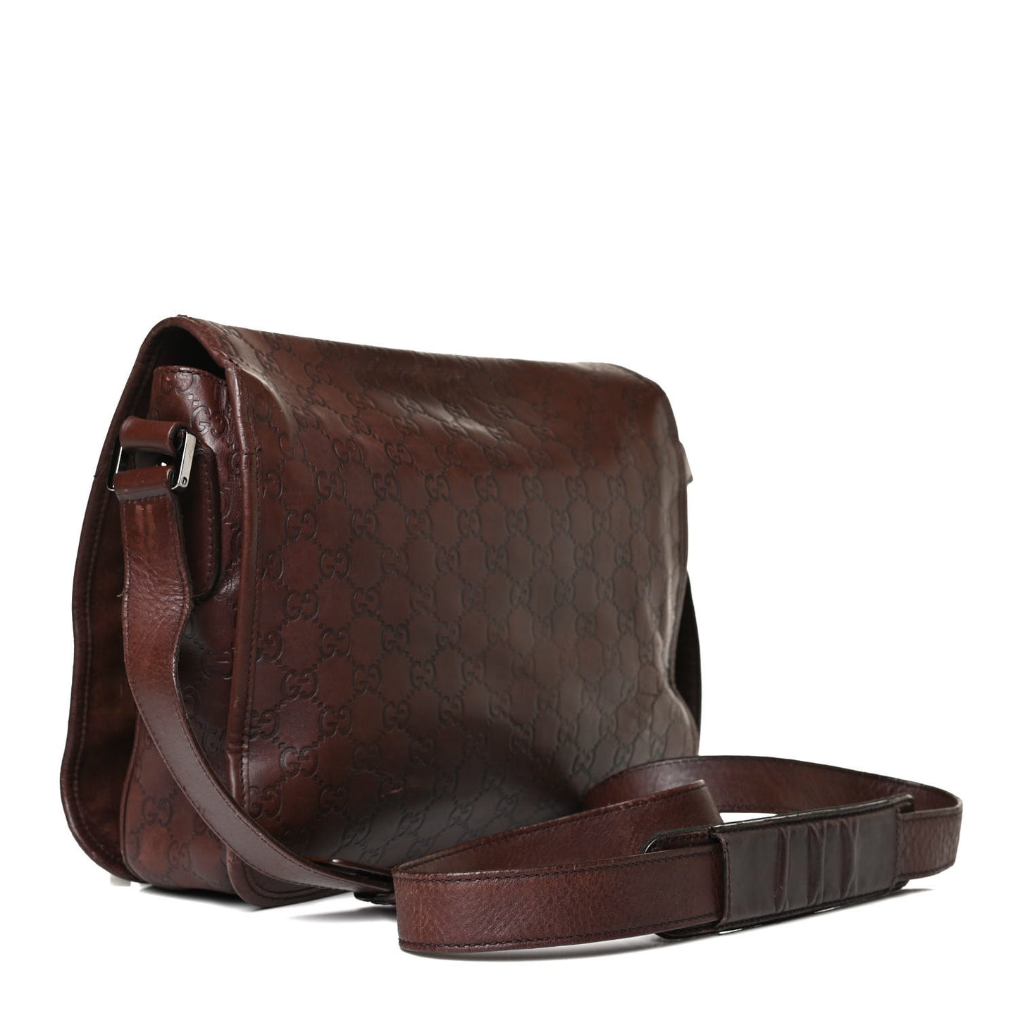 Guccissima Flap Messenger Bag Dark Brown