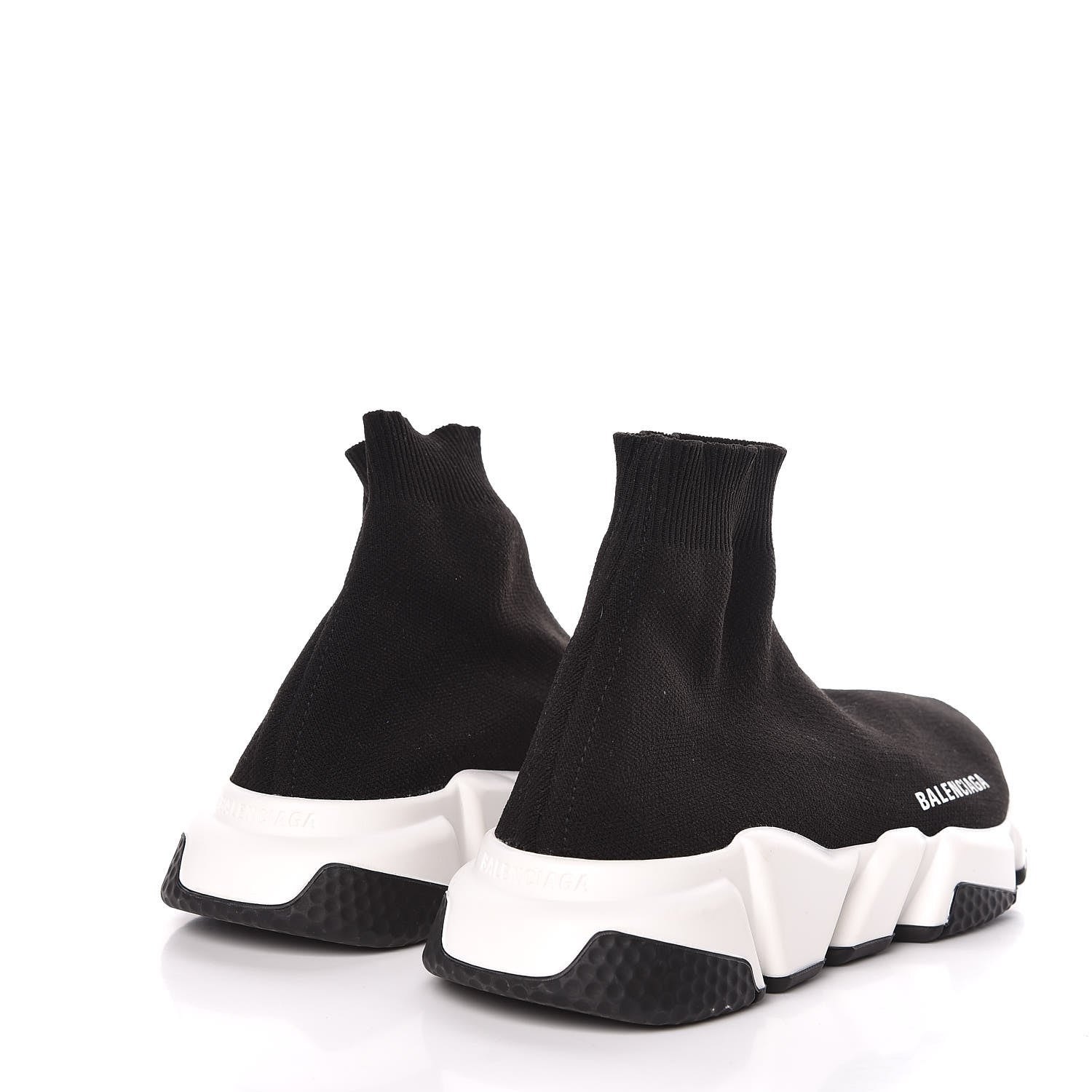 Balenciaga Neoprene Knit Womens Speed Sneakers 38 Black White 4 of 9