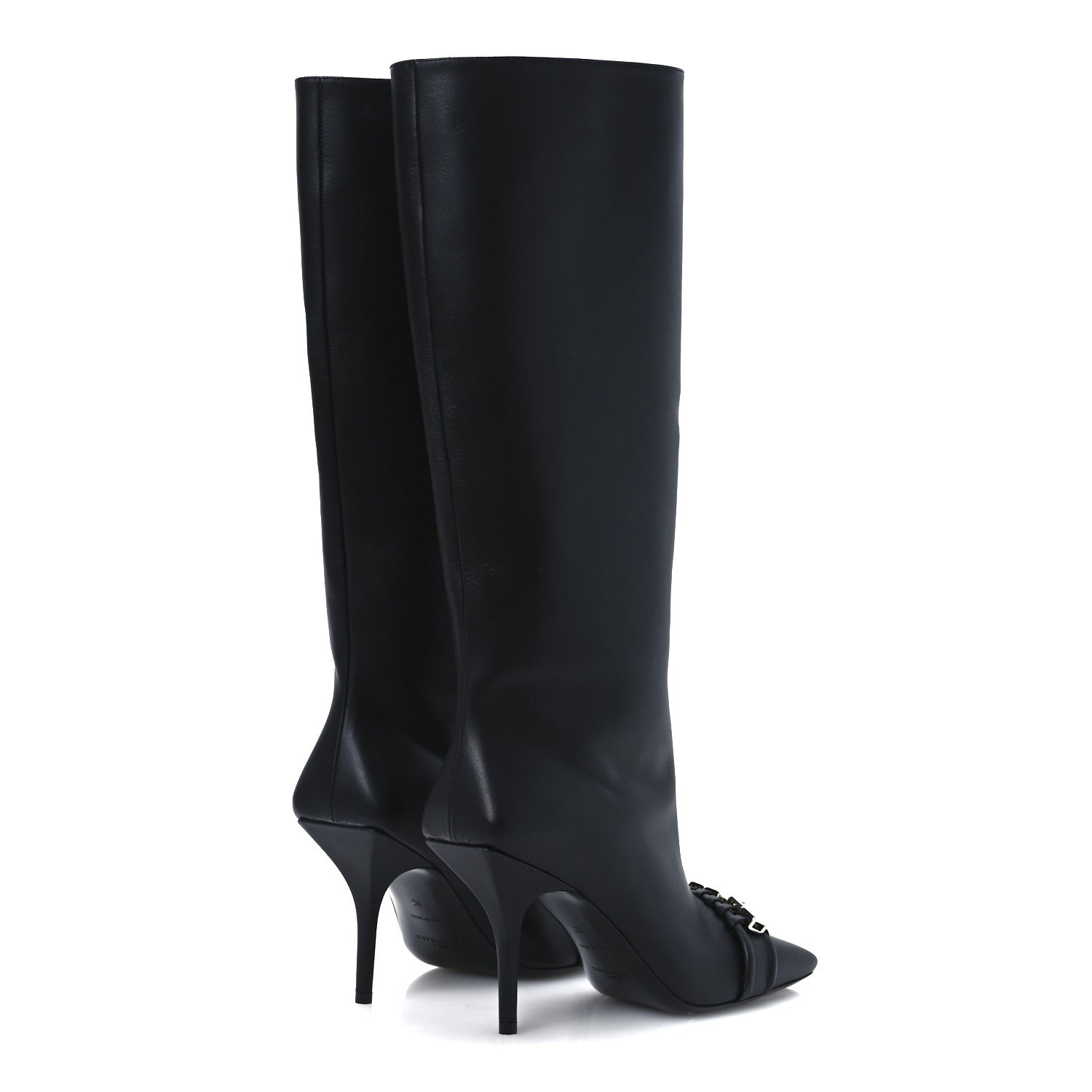Givenchy Smooth Calfskin 4G Square Toe Knee Boots 38 Black 5 of 12