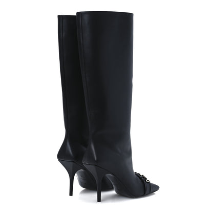 Givenchy Smooth Calfskin 4G Square Toe Knee Boots 38 Black 5 of 12
