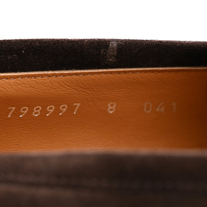 Gucci Luxury Suede GG Monogram Horsebit Mens Jordy Loafers 8 Night Cocoa 10 of 11