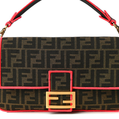 Fendi Fabric Jacquard FF 1974 Baguette Tobacco Moro Fuxia Fluo 6 of 8