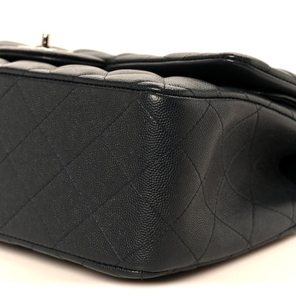Chanel Caviar Quilted Jumbo Double Flap Navy Blue 11 of 11