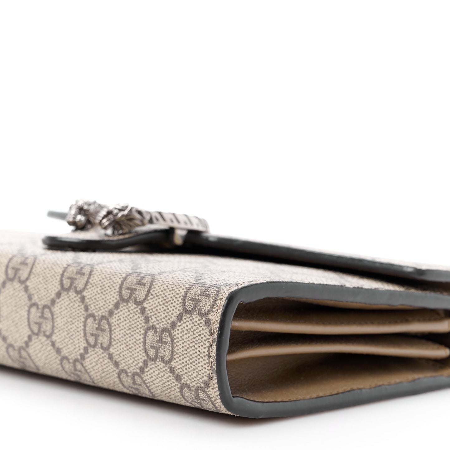 GG Supreme Monogram Mini Dionysus Chain Wallet Beige Taupe