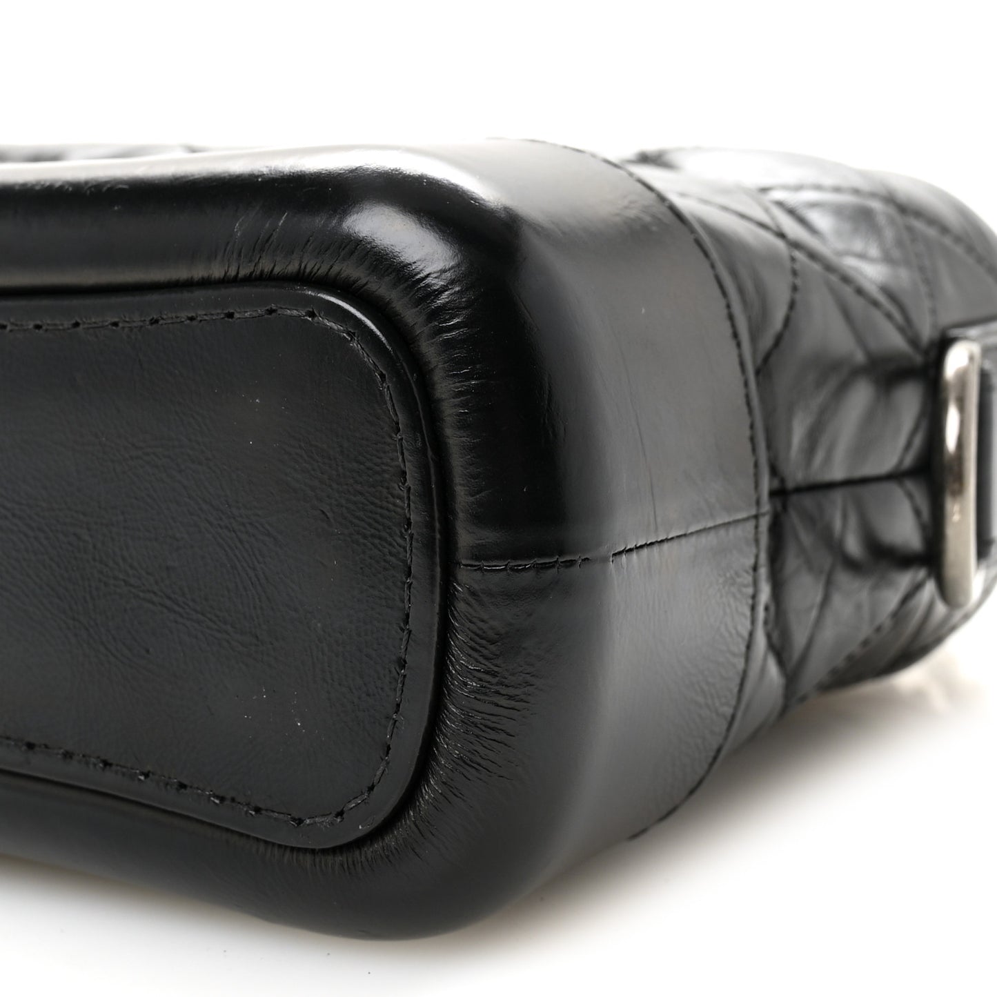 Aged Calfskin Quilted Small Gabrielle Hobo Black