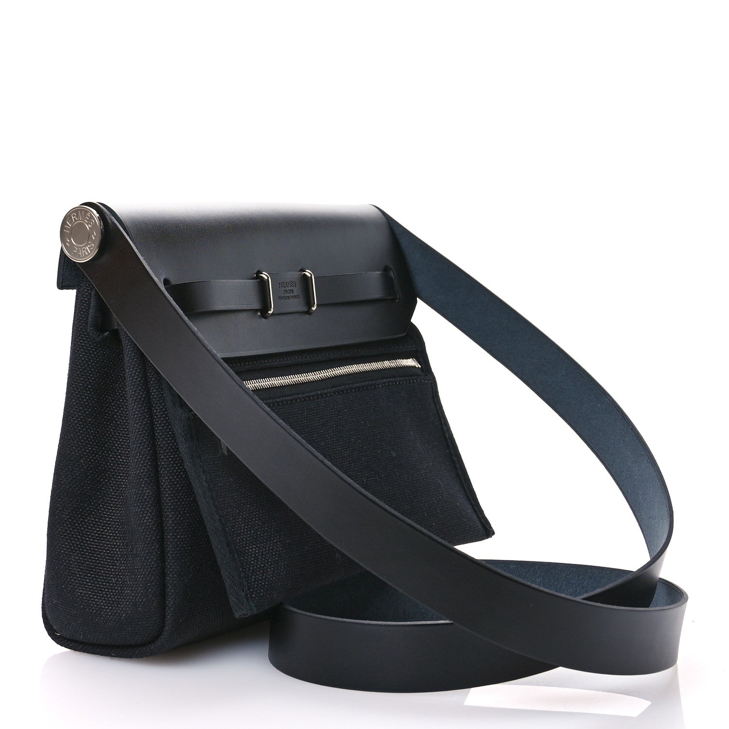 Hermes Military Toile Vache Hunter Herbag Zip Retourne 20 Black 3 of 10