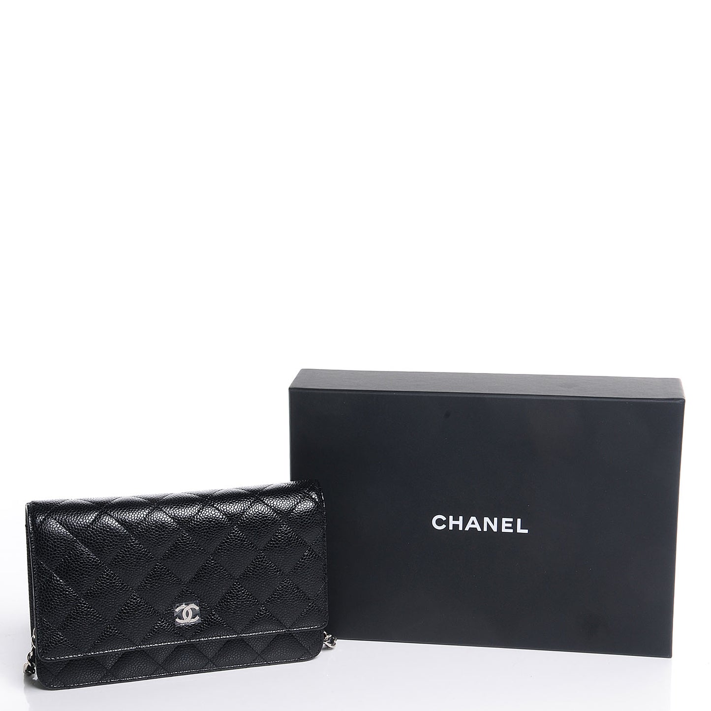 Caviar Quilted Wallet On Chain WOC Black