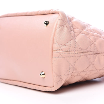 Christian Dior Coated Canvas Cannage Mini Panarea Tote Light Pink 9 of 10