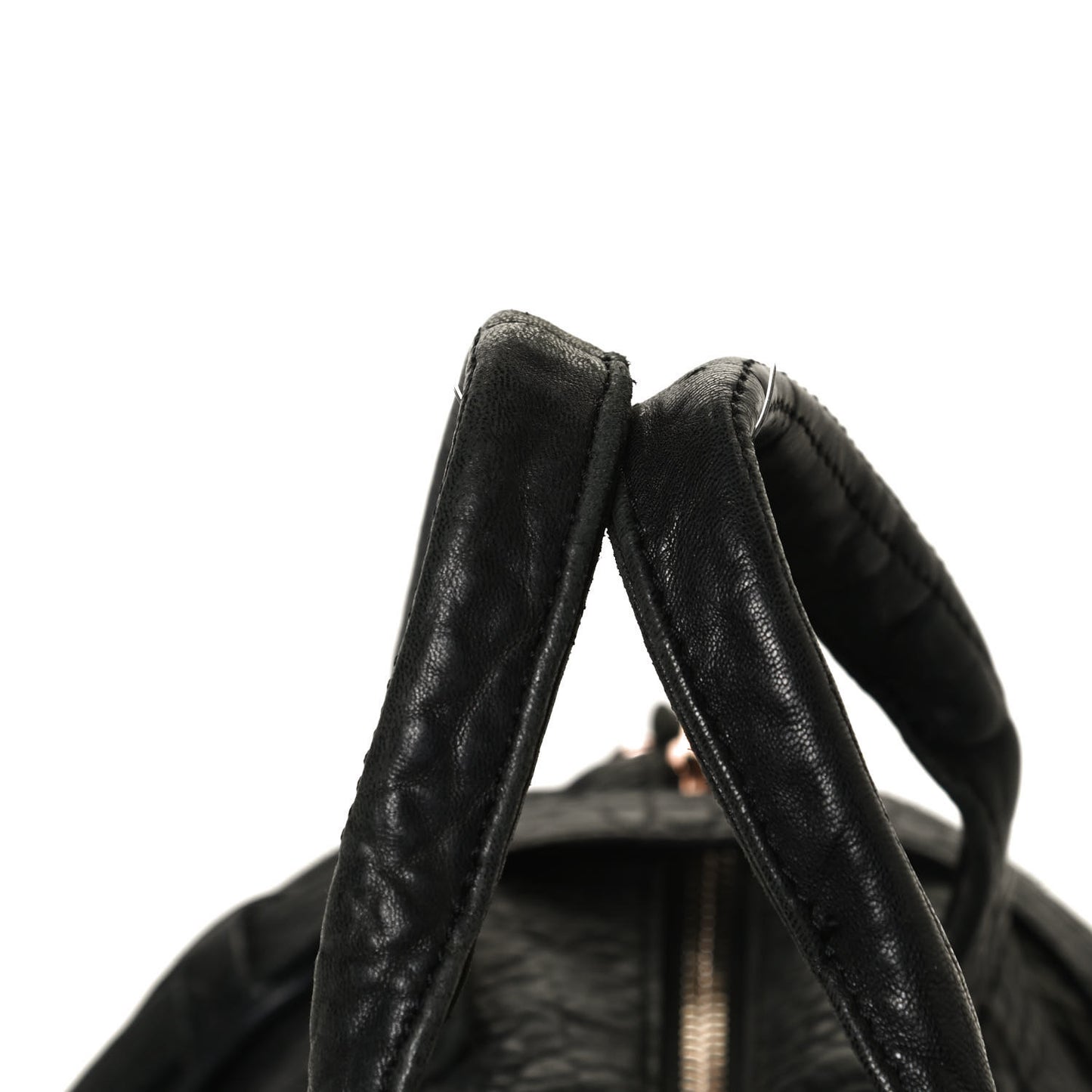 Pebbled Lambskin Rocco Black Rose Gold Hardware
