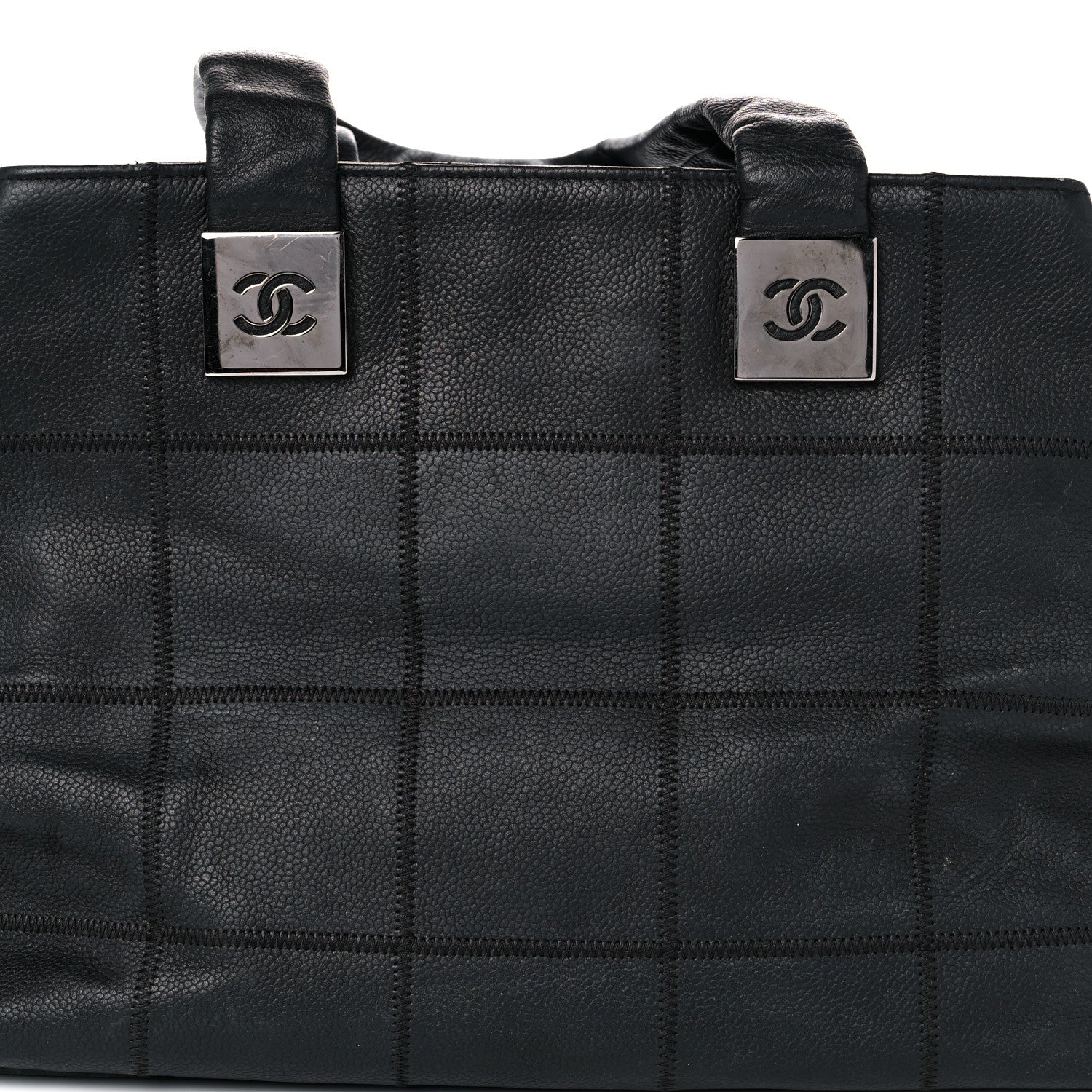 Chanel Caviar Square Stitched Tote Black 15 of 23