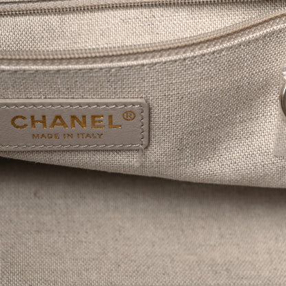 Chanel Mixed Fibers Calfskin Small Deauville Tote Grey Light Blue 12 of 13