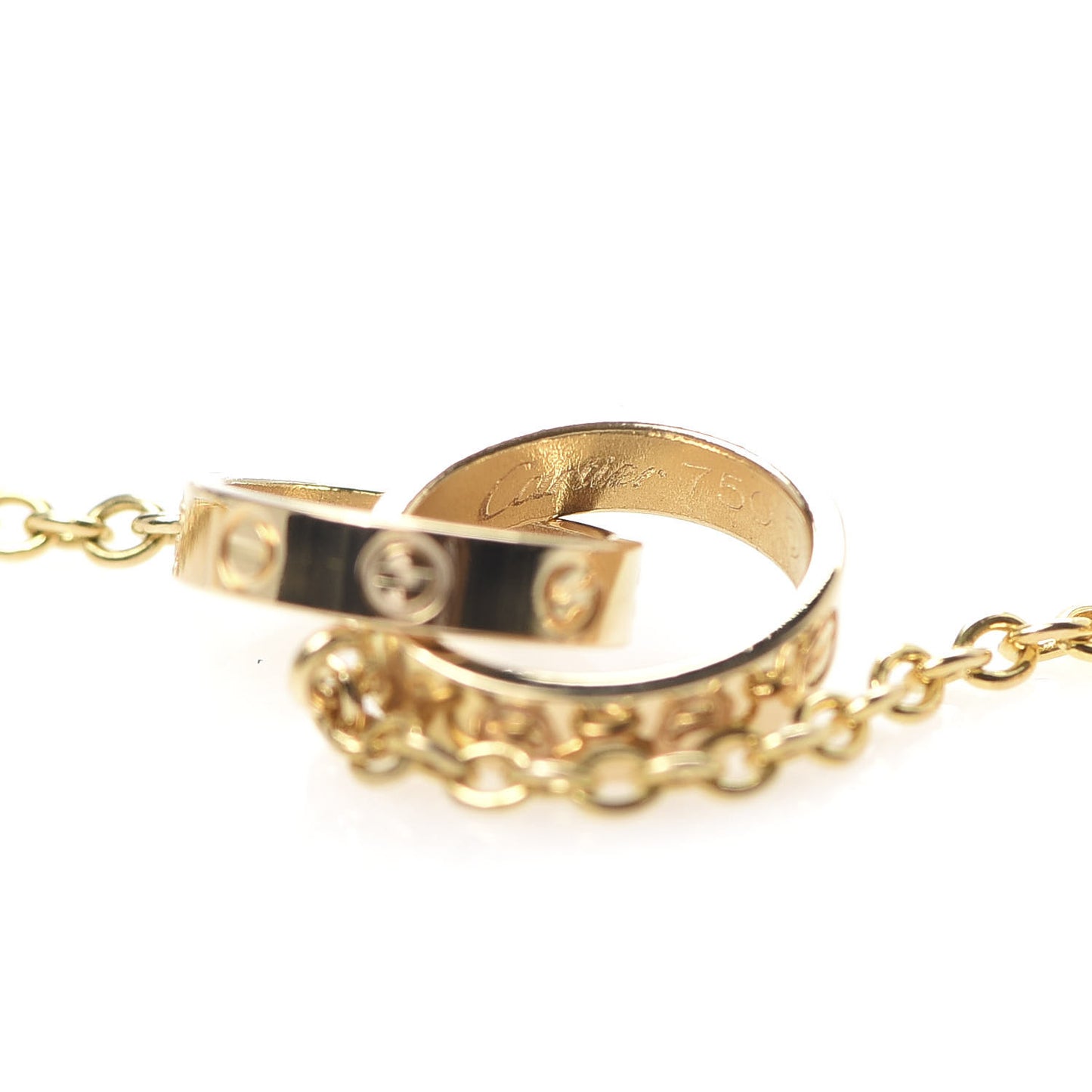 18K Yellow Gold Interlocking LOVE Necklace