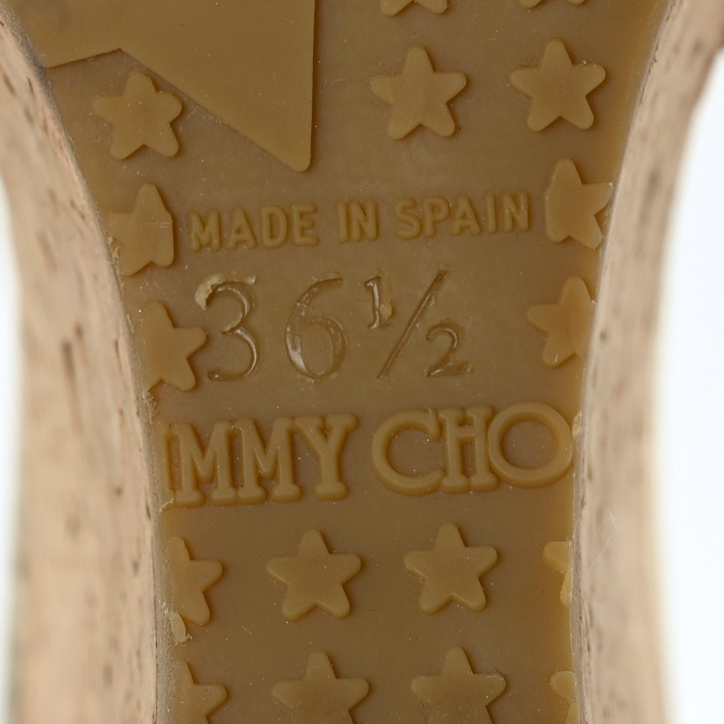 Suede Peep-Toe Cork Wedge Sandal 36.5 Beige