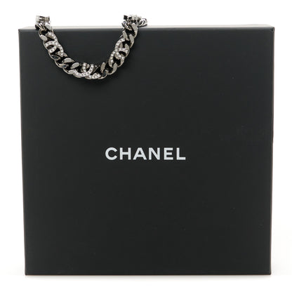 Chanel Ruthenium Crystal Chain CC Choker Necklace 5 of 5