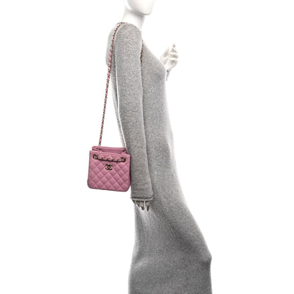Chanel Caviar Quilted Mini Bucket Bag Pink 2 of 10