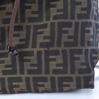 Fendi Zucca Drawstring Flap Backpack Tobacco 10 of 11