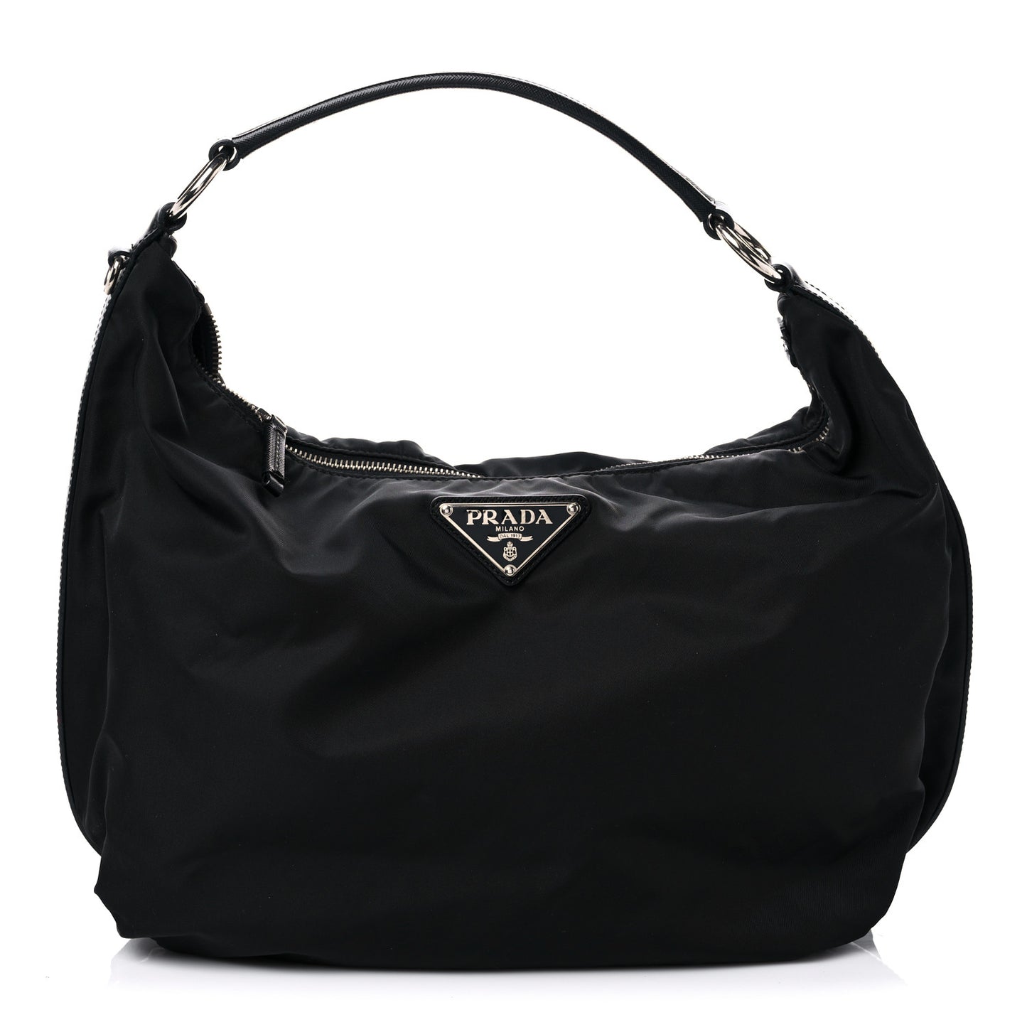 Tessuto Nylon Saffiano Hobo Black