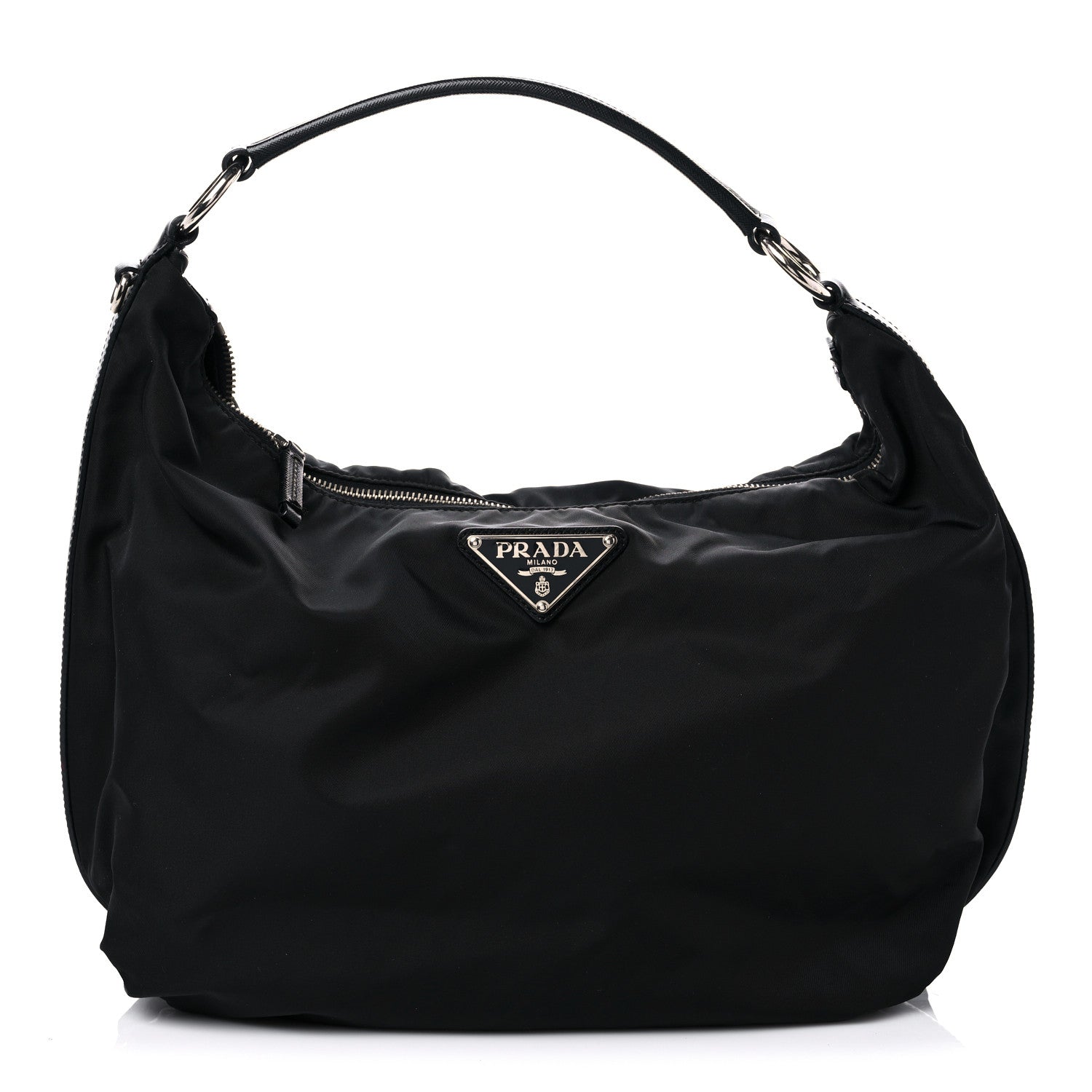Prada Tessuto Nylon Saffiano Hobo Black 1 of 10