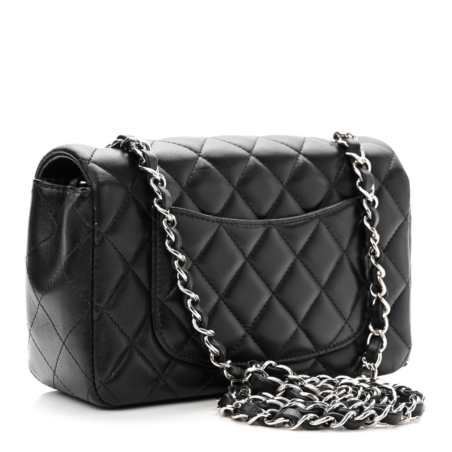 Chanel Lambskin Quilted Mini Rectangular Flap Black 3 of 12