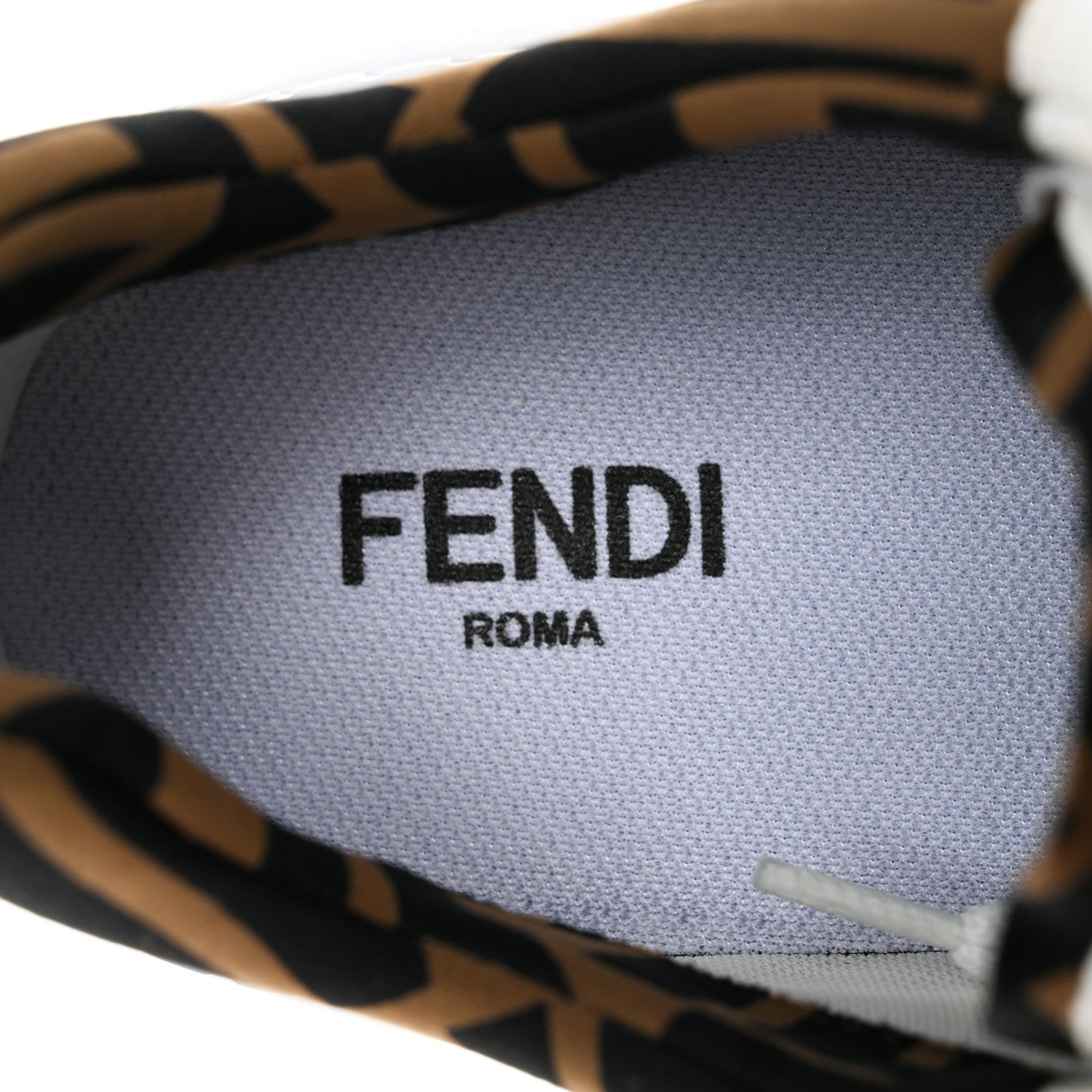 Fendi Fabric Jacquard Vitello Technical Fabric FF Womens Fendi Force Low Top Sneakers 41 White Tobacco 7 of 9