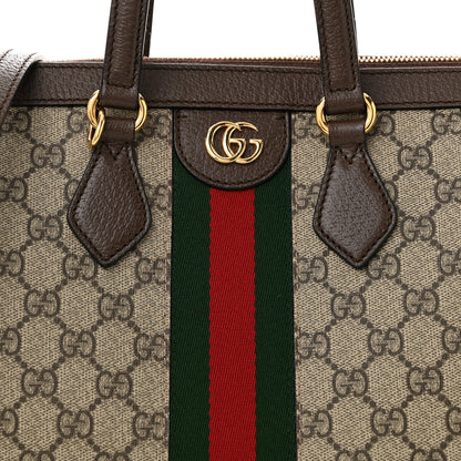 Gucci GG Supreme Monogram Web Medium Ophidia Tote Bag Brown 8 of 12