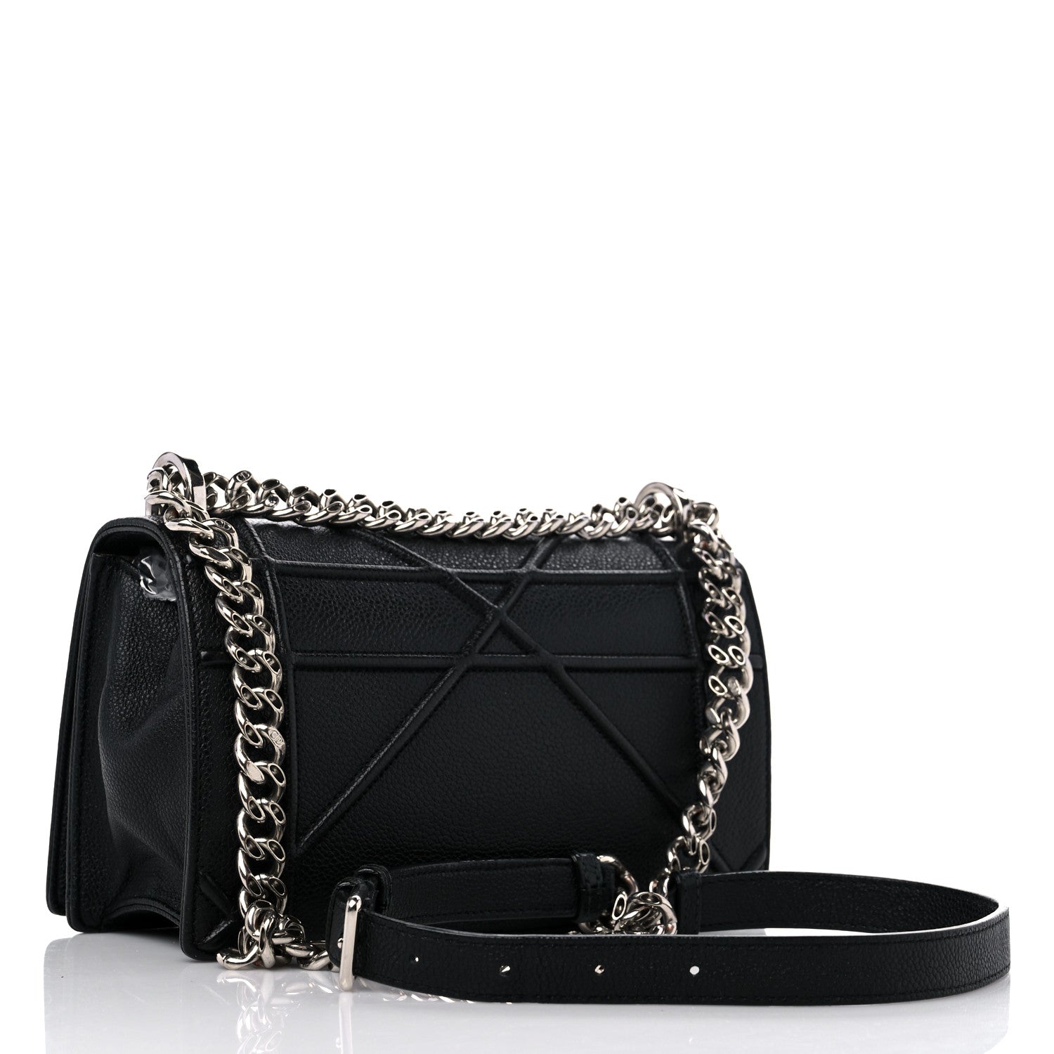 Christian Dior Grained Calfskin Small Diorama Flap Bag Black 3 of 12