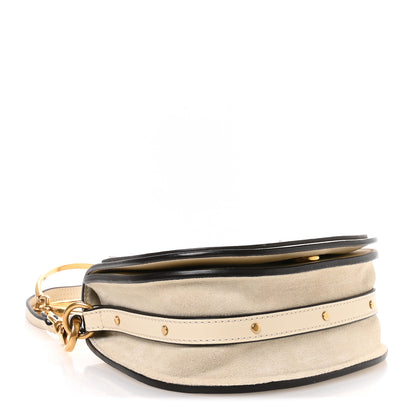 Chloe Calfskin Suede Small Nile Bracelet Bag Off White 4 of 10