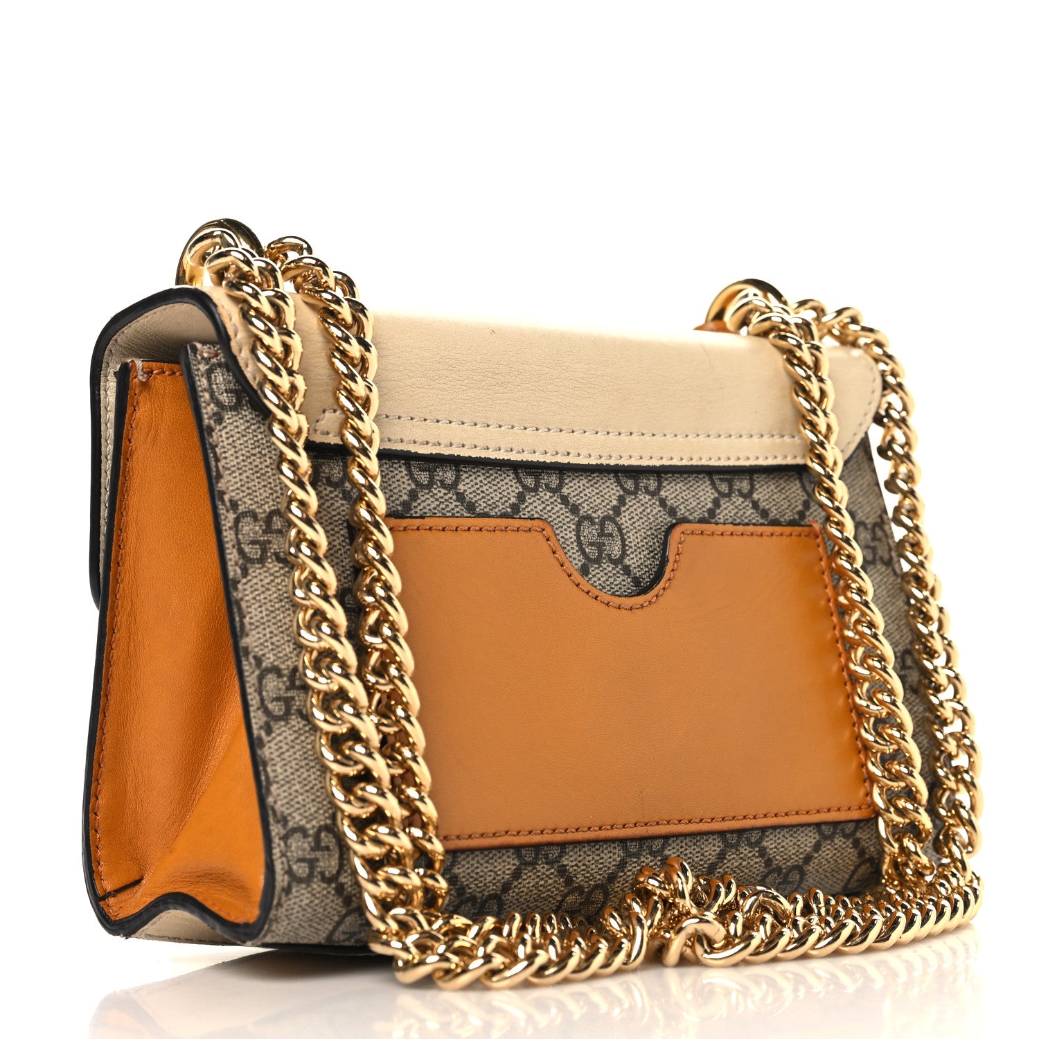 Gucci GG Supreme Monogram Calfskin Small Padlock Shoulder Bag Beige Mystic White Sun Oil 2 of 10