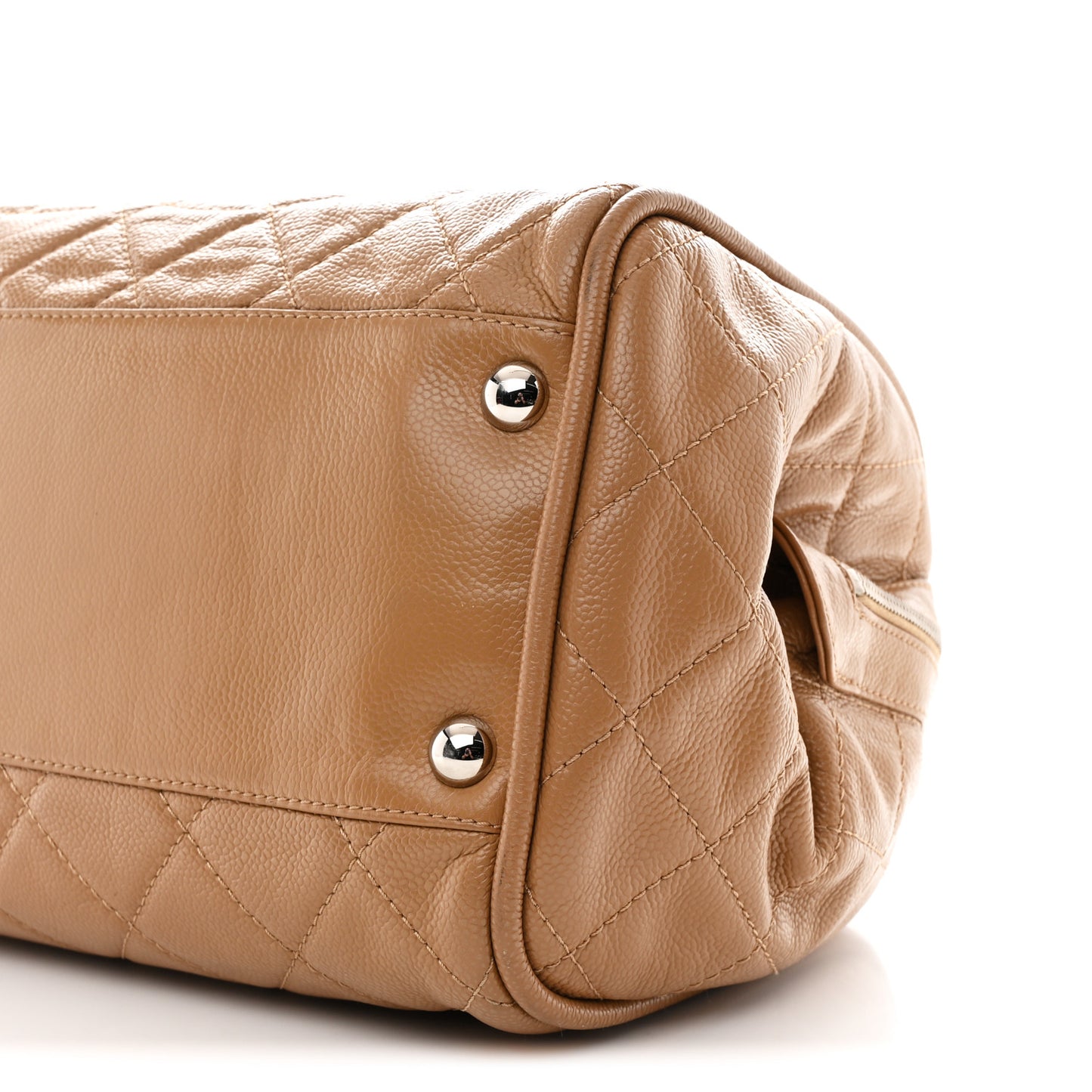 Caviar Quilted CC Timeless Bowler Dark Beige