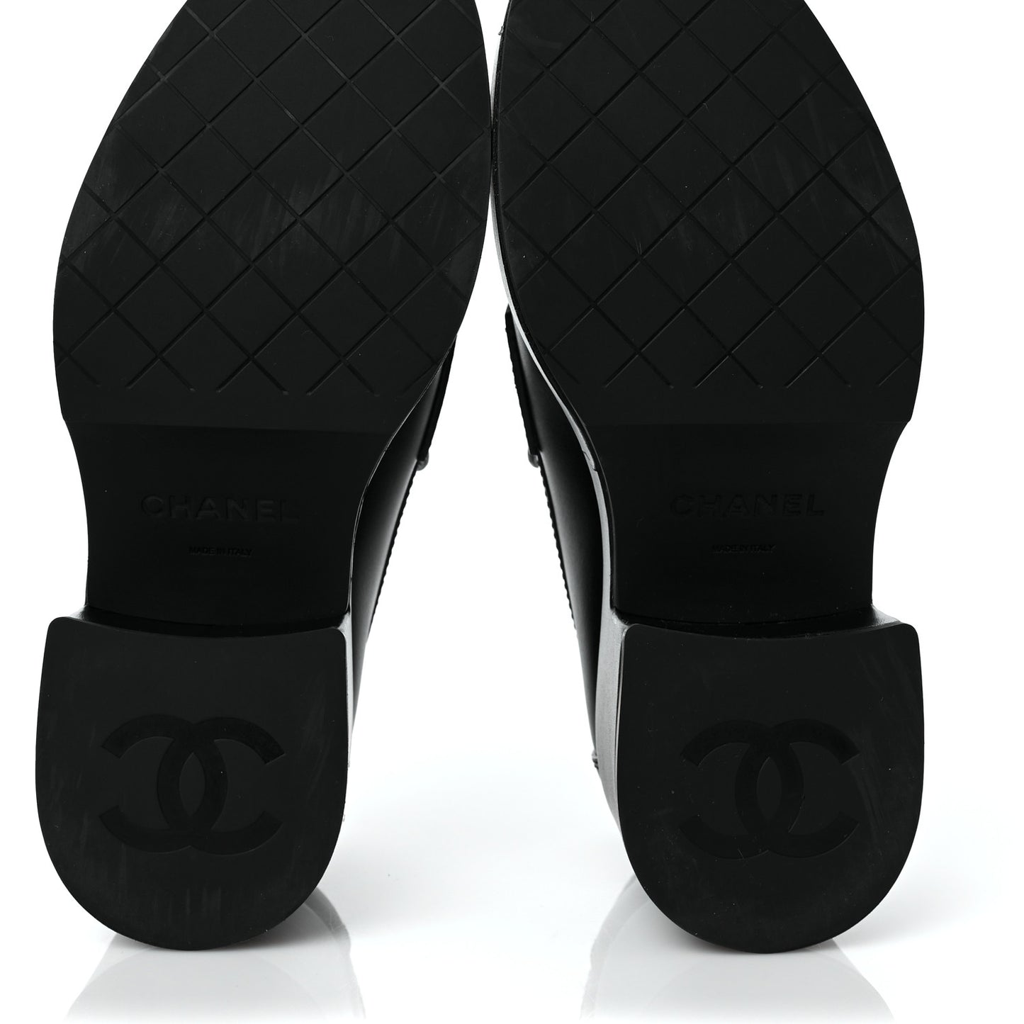 Calfskin CC Platform Loafers 35 Black