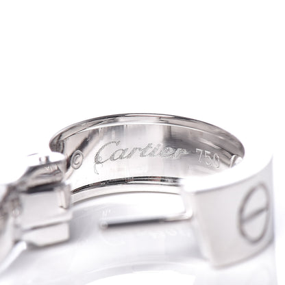Cartier 18K White Gold 2 Diamond 5.5mm LOVE Hoop Earrings 3 of 5