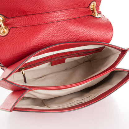Gucci Cellarius Calfskin Feline GG Marmont Flap Shoulder Bag Vulcanic Red 5 of 7