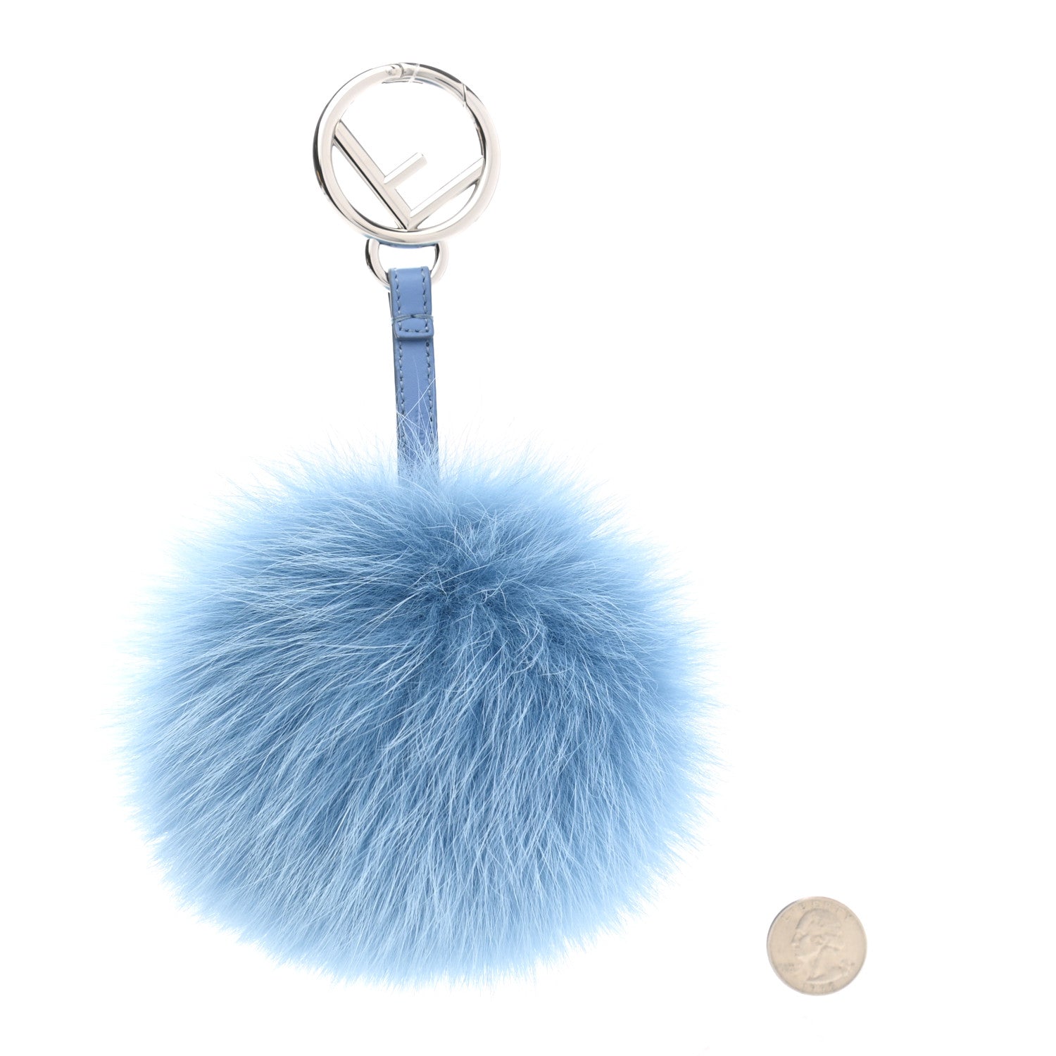 Fendi Fox Fur Nappa F is Fendi Pom Pom Bag Charm Nebula 2 of 4
