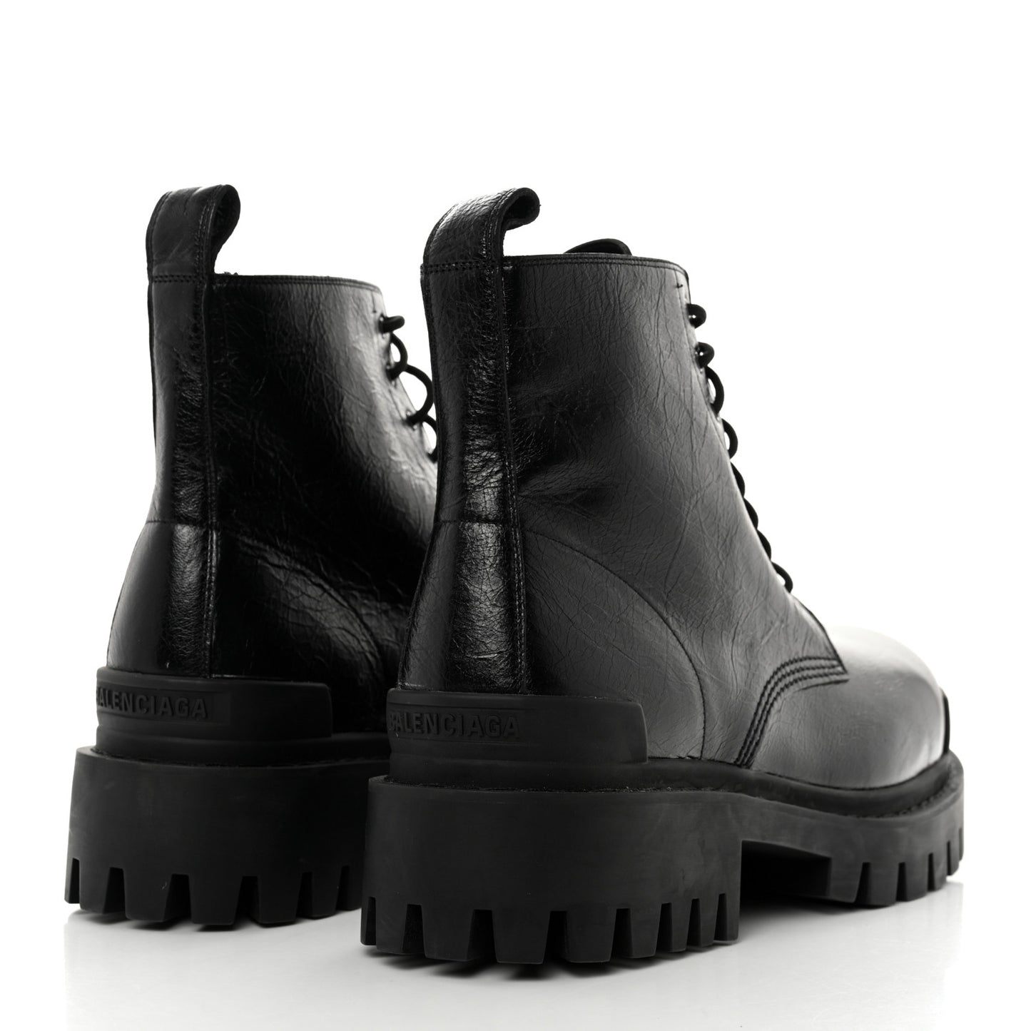 Calfskin Mens Strike 20mm Lace Up Boots 45 Black