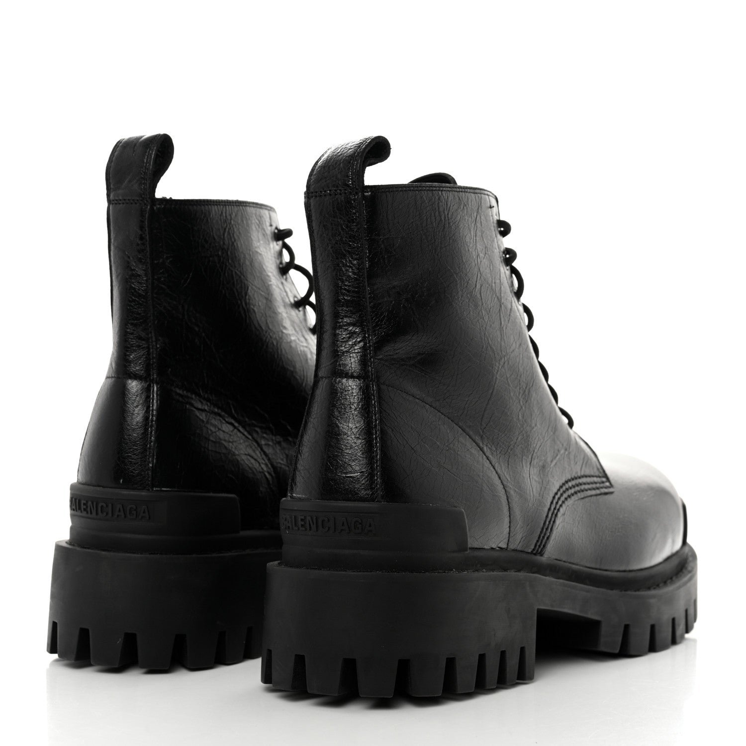 Balenciaga Calfskin Mens Strike 20mm Lace Up Boots 45 Black 4 of 8